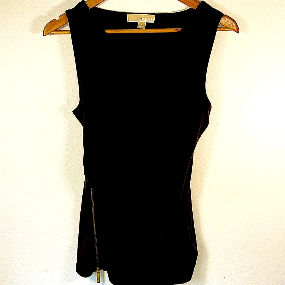 Michael by Michael kors sleeveless blouse with zipper detail, size small